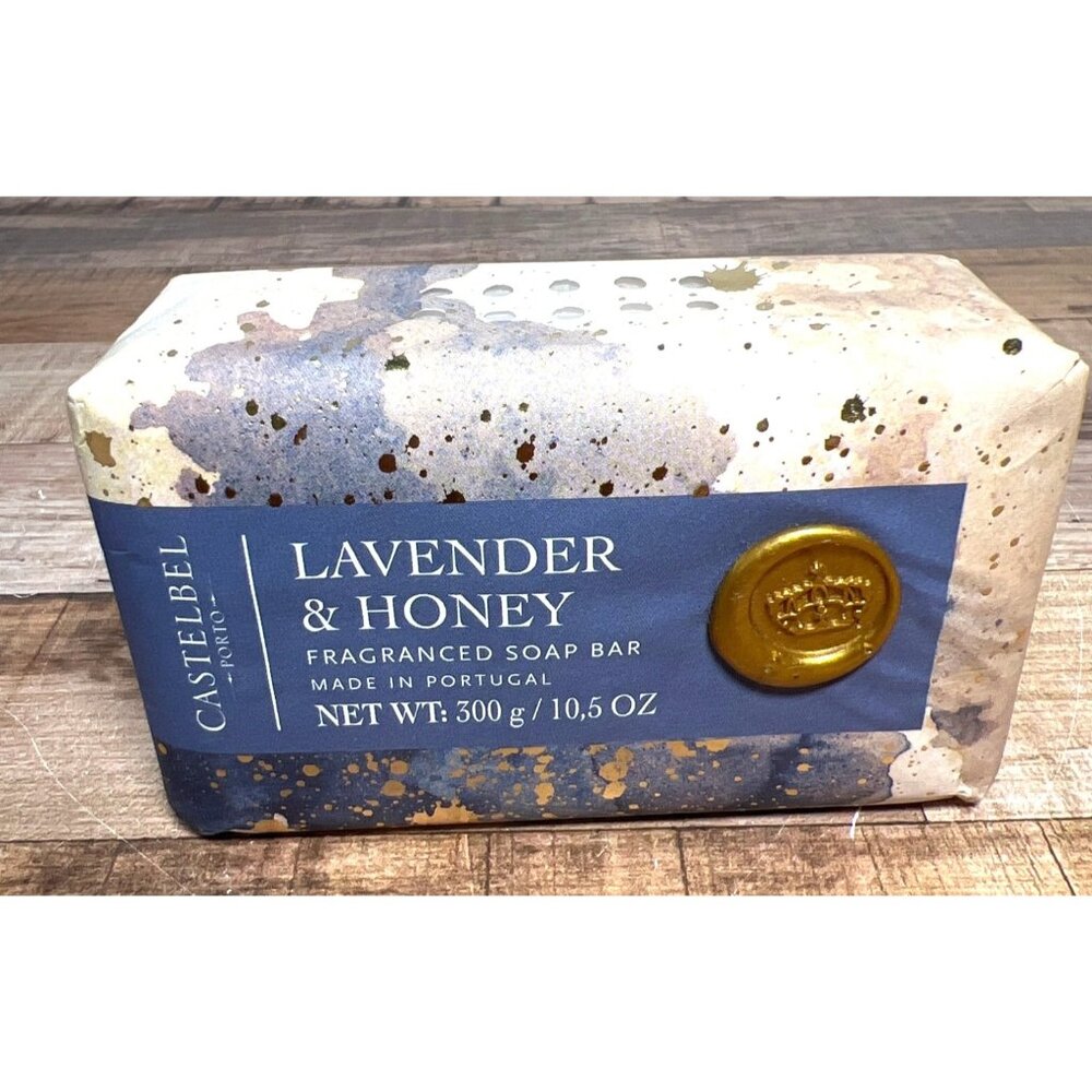 Castelbel Lavender & Honey Fragranced Soap Bar From Portugal 10.5 Oz / 300g Larg
